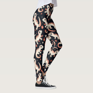 Playful Gecko Pattern Leggings