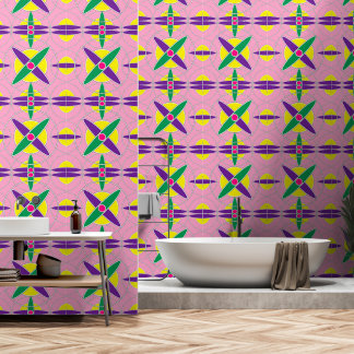 Playful geometric cross pattern wallpaper