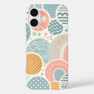 Playful Geometric Doodle Pattern iPhone 16 Case
