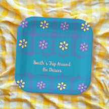 playful geometrical colourful daisy pattern summer