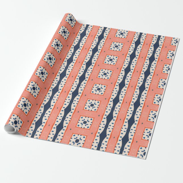 Playful Geometry Pattern Wrapping Paper (Unrolled)