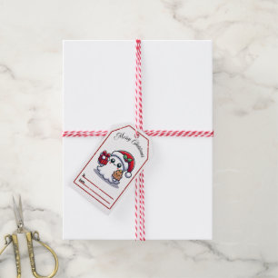 Playful ghost Christmas gift tags