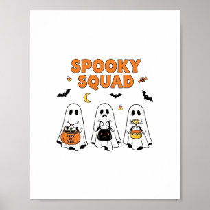 Playful Ghost Ice Cream Popsicle Cartoon  Poster