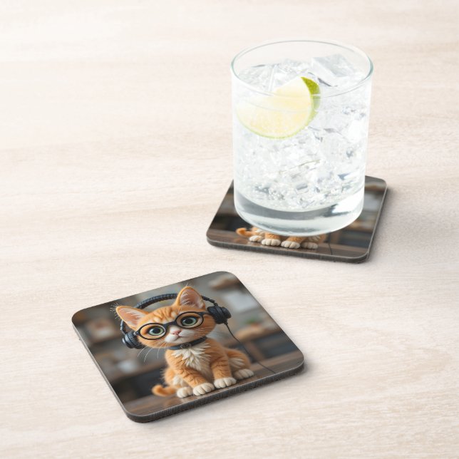 Playful Ginger Cat Coaster (Right Side)