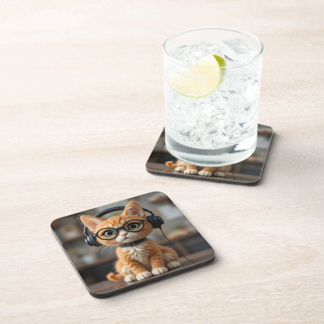Playful Ginger Cat Coaster (Right Side)