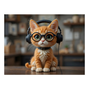 Playful Ginger Cat Poster