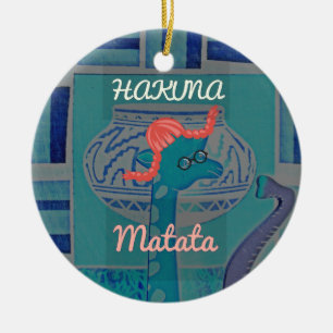 Playful Giraffe Art: An African Delight Ceramic Tree Decoration