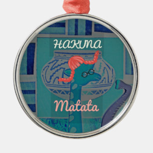 Playful Giraffe Art: An African Delight Metal Tree Decoration