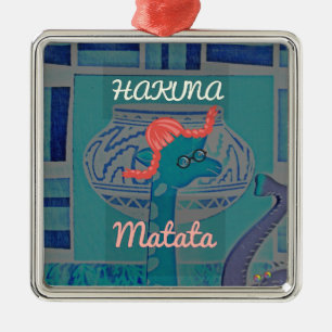 Playful Giraffe Art: An African Delight Metal Tree Decoration