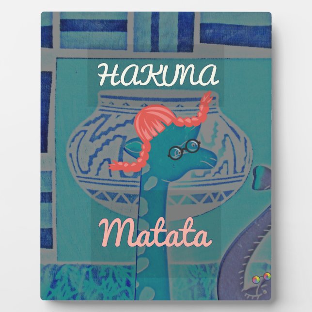 Playful Giraffe Art: An African Delight Plaque (Front)