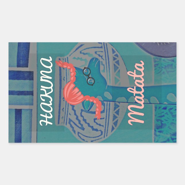 Playful Giraffe Art: An African Delight Rectangular Sticker (Front)