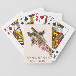Playful Giraffe Funny Playing Cards - Smile 