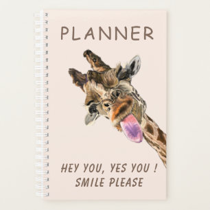 Playful Giraffe Tongue Out Planner - Smile