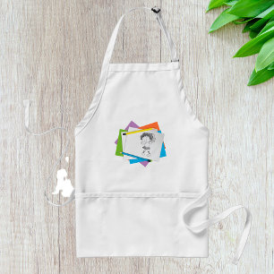 Playful Girl Sketch Drawing with Colourful Pencils Standard Apron