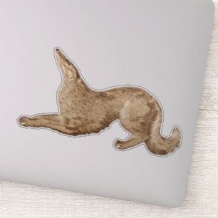 Playful Gold Borzoi Die Cut Vinyl Sticker