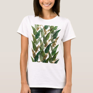 Playful Gold GOLDEN LEAVES ON BLACK BACKGROUND T-Shirt