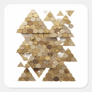 Playful Gold GOLDEN TREE Decal Design Square Sticker