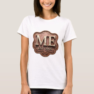 Playful Gold ME ESTABLISHED 2005 Modern Design T-Shirt