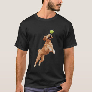 Playful Golden Doodle Fetching Chasing Tennis Ball T-Shirt