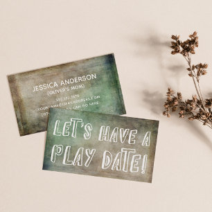 Playful Green Brown Grunge Mummy Play Date Card