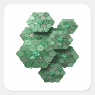 Playful Green LUCKY COINS Sticker Design