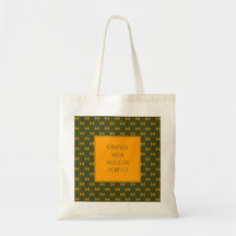 Playful Green Yellow Fish Pattern Latin Saying