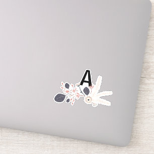 Playful Grey Blue Peach Floral Repeat Print