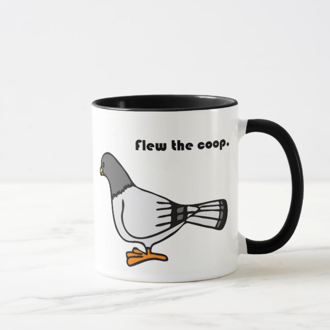 Playful Grey Pigeon Cartoon New Travels or Address Mug (Right)