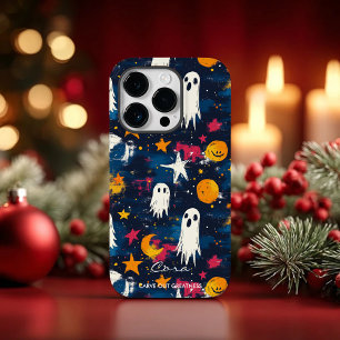 Playful Halloween Ghost Pattern Case-Mate iPhone 14 Pro Case