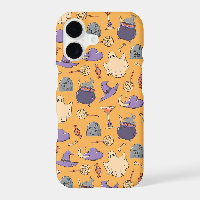Playful Halloween Ghosts and Witches Pattern Samsung Galaxy S21 Case (Back)