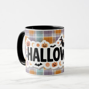 Playful Halloween Plaid Mug