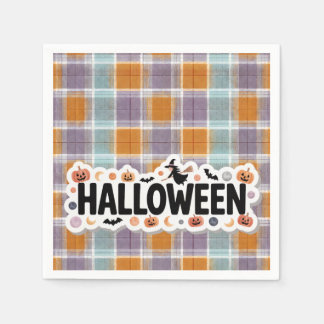 Playful Halloween Plaid Napkin