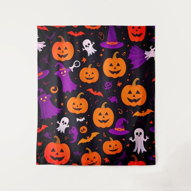 Playful Halloween  Tapestry (Front)