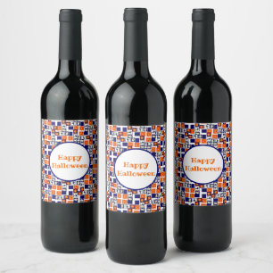 playful Halloween-themed pattern  Wine Label