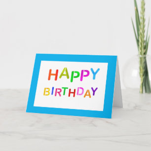 Playful Happy Birthday Text  Holiday Card