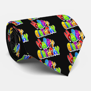 Playful Happy Birthday Text Tie