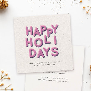 Playful Happy Bright Colourful Typography Business Holiday Card