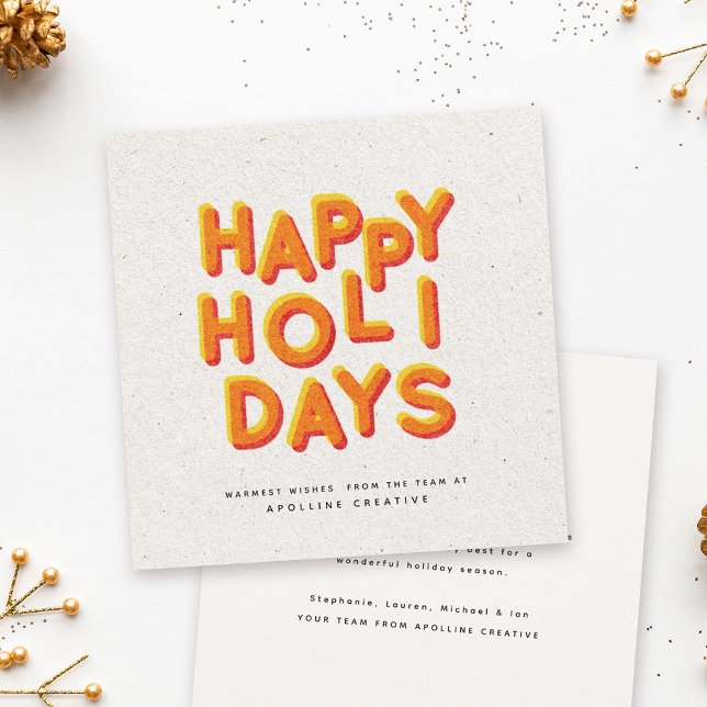 Playful Happy Bright Colourful Typography Business Holiday Card (Creator Uploaded)