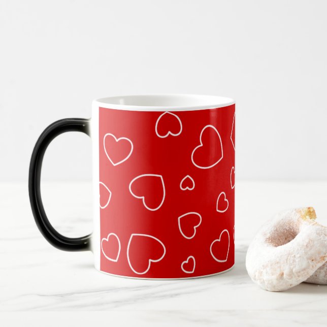 Playful Happy Hearts - Lovely Red Mug (With Donut)