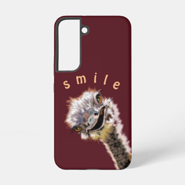 Playful Happy Ostrich Smile Custom Colours Samsung Galaxy S22 Case (Back)