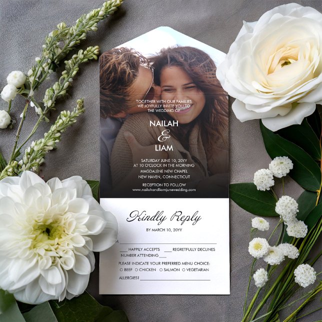 Playful Happy Photo Wedding All In One Invitation (Creator Uploaded)