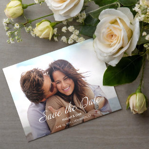 Playful Happy Photo Wedding Save the Date Invitation