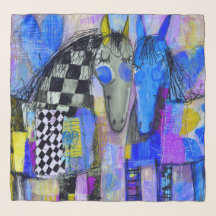 Playful Hearts And Chequerboard Horses