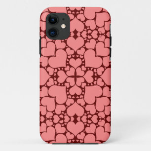 "Playful Hearts - Pink & Red" iPhone 5/5S Case