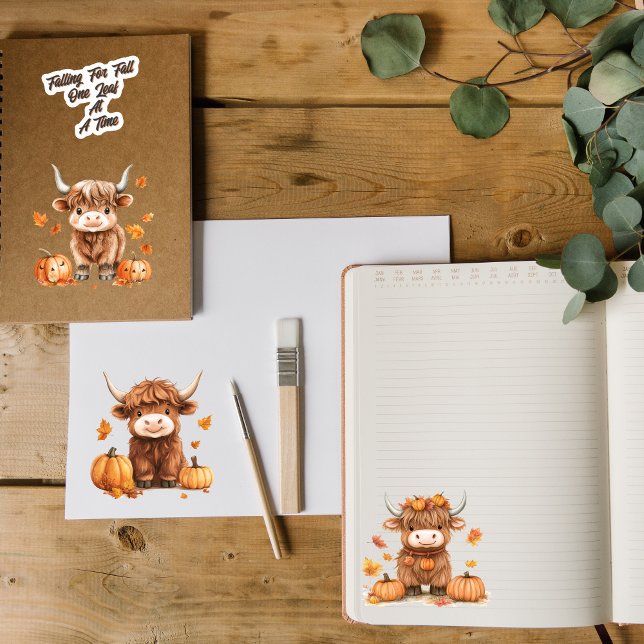 Playful Highland Cow Small Sticker Sheet (Creator Uploaded)