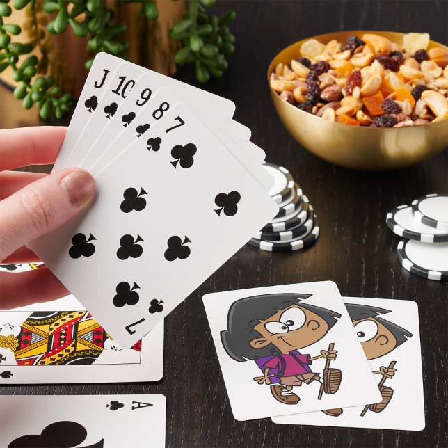 Playful Hiking Girl Nature Explorer Playing Cards (Creator Uploaded)