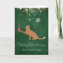 Playful Holiday Cat with Joyful Wishes