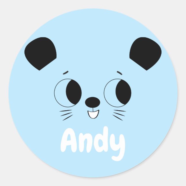 Playful Honey Bear Sliding Classic Round Sticker (Front)