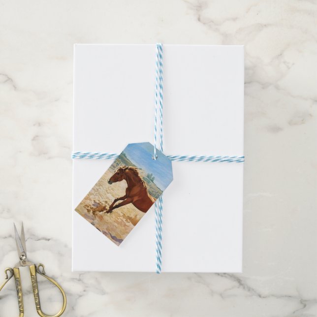 Playful Horse Gift Tag (With Twine)