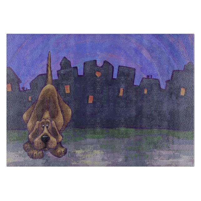 Playful Hound Dog Gifts & Accessories Cutting Board (Front)